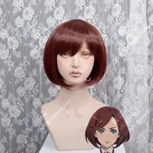 Fairy gone Maria Noel Dark Red Mix Brown Short Cosplay Party Wig