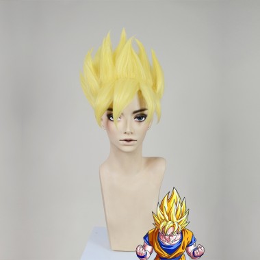 Dragon Ball Super Son Goku Super Saiyan Golden Wax Style Cosplay Party Wig