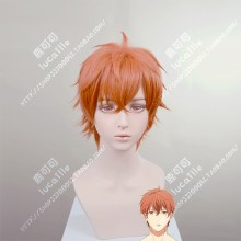 Given Mafuyu Satou Fire Red Mix Orange Short Cosplay Party Wig