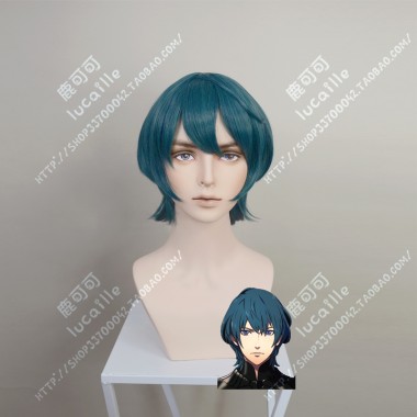 Fire Emblem: ThreeHouses Byleth Male Malachite Green Short Cosplay Party Wig