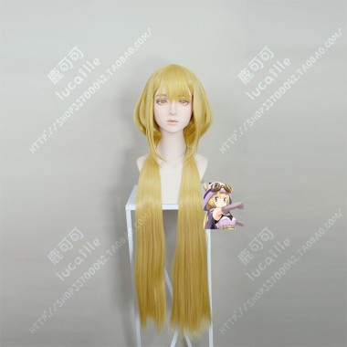 Magia Record: Mahou Shoujo Madoka☆Magica Mitsuki Ferishia Golden 100cm Ponytail Style Cosplay Party Wig