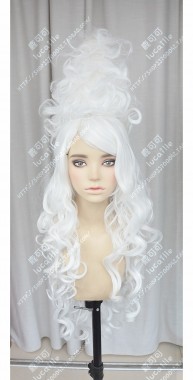 Lady gaga White Bun style Curly Cosplay Party Wig